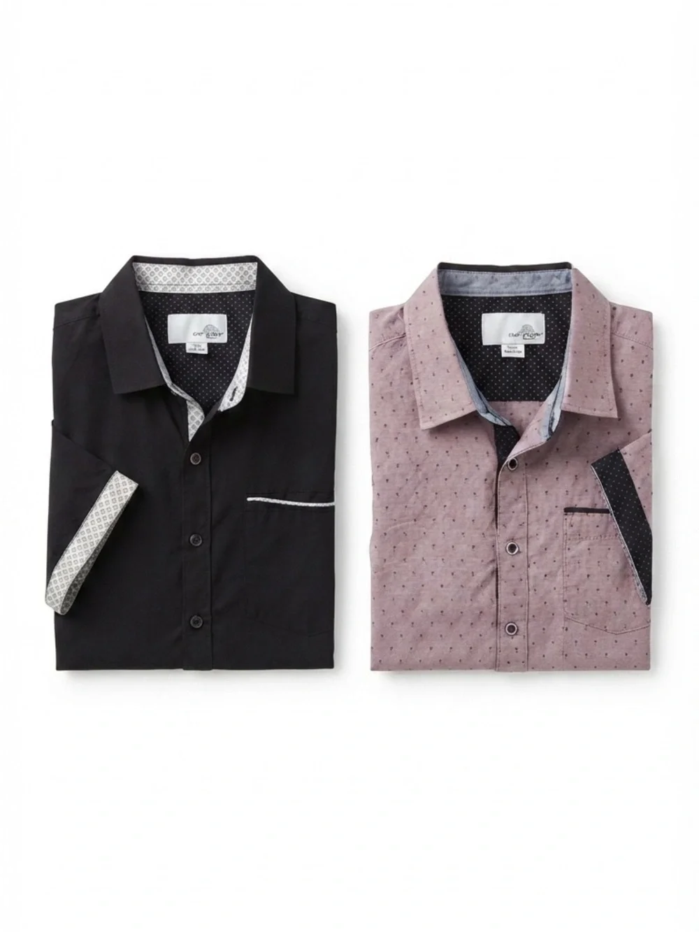 Bundle of 2 Craft & Flow kids  Short Sleeve Button-Down Shirts – Size S